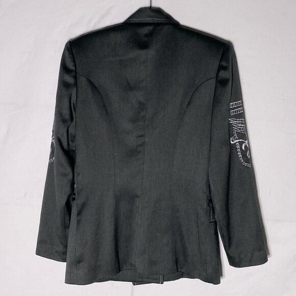 ADINA Grey Green Embroidered Blazer M - Picture 13 of 14